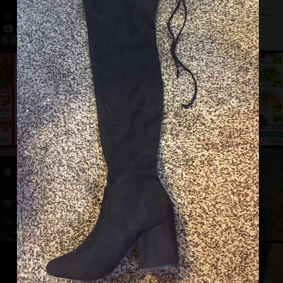 Black high heeled over the knee boots - Picture 1 of 6